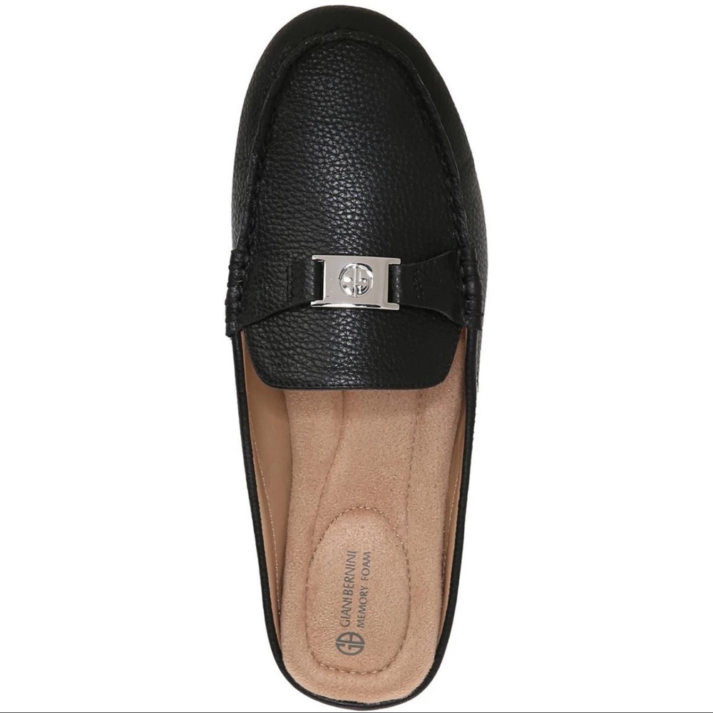 GIANI BERNINI Womens Pink Dejaa Round Toe Slip On Leather Mules in Black